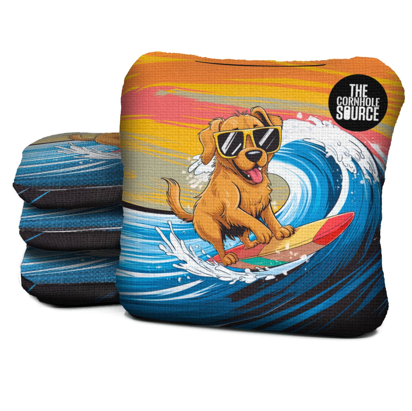 Surfing Dog - Pro Cornhole Bags - Set of 4